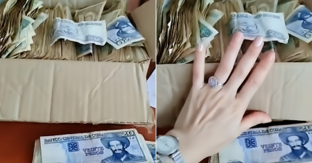Cubana cambió dinero en Cuba, llenó una caja de billetes y se sorprende de lo que vale: "Cuando te crees rica"