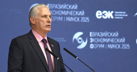 Díaz‑Canel propone crear en Cuba un centro logístico para mercancías de la Unión Económica Euroasiática