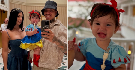 Mía, la pequeña de Rachel Arderi y Oniel Bebeshito, enamora vestida de Blancanieves