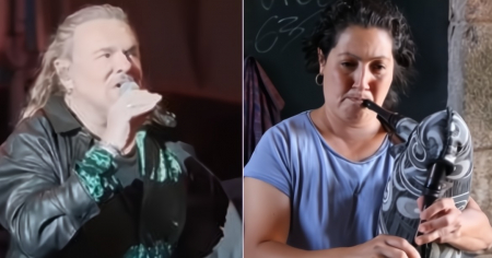 Una cubana deslumbra a Maná tocando la gaita en Santiago de Compostela