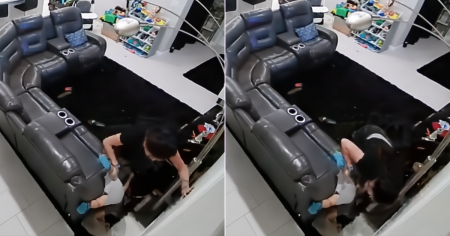 Cubana demuestra que ser madre de un niño pequeño es un deporte de riesgo: Grabó el momento exacto que lo prueba