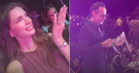 Lanzan sujetador a Marc Anthony en pleno concierto y así reaccionó Nadia Ferreira: "Se mira pero no se toca"