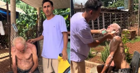 Joven cubano baña, viste y corta el pelo a un anciano con discapacidad