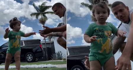 Bebeshito derrite las redes con video de su pequeña Mía caminando: "Papá ya me tiro selfie"