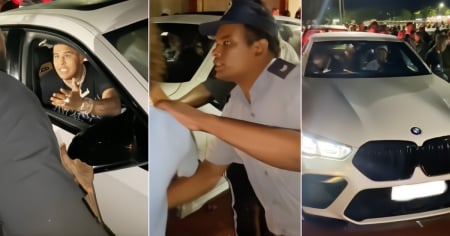 Rodeados de gente y escoltados por la PNR: Así captaron a Dany Ome y Kevincito El 13 en un lujoso BMW en Artemisa