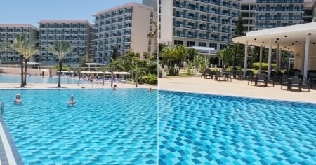 Así se ve la piscina del Hotel Meliá Internacional Varadero este verano de 2025