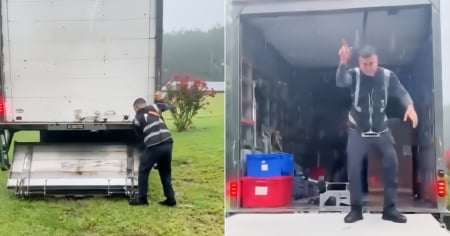 Camionero cubano en EE.UU. muestra la realidad del trabajo bajo la lluvia: “Tú no querías yuma, coge yuma”