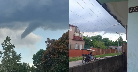 Avistan una tromba en la altura al sur de Guanajay, Artemisa