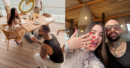 ¡Boda en la farándula cubana! Así fue la romántica propuesta de Ángel a Gloria Stephany: anillo, velas y beso frente al mar