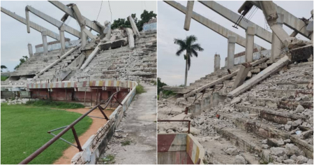 Cuba y el arte de hacer ruinas: entre escombros y abandono agoniza el estadio Suárez Gayol de Mariel
