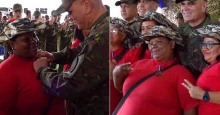 Maduro condecora a miliciana con sobrepeso tras burlas de Trump en redes sociales