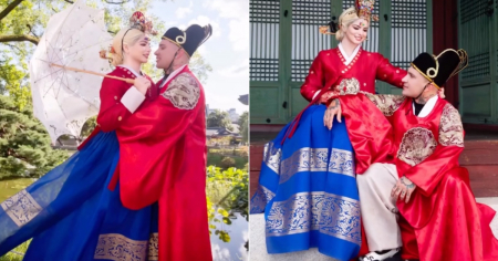 Como salidos de un K-drama romántico de época: Así lucen Osmani García y su esposa Laura en hanbok