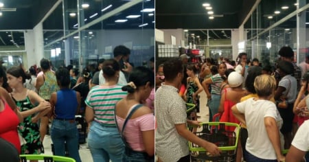 Santiago de Cuba: largas colas en tiendas en dólares ante la llegada del huracán Melissa