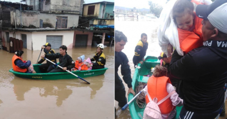 Rescatan a decenas de familias en Sagua de Tánamo tras crecida del río que cubrió viviendas completas