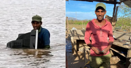 Habla el cubano de la foto del televisor: "Nadie me ha traído ayuda ni nada. Pero sigo aquí"