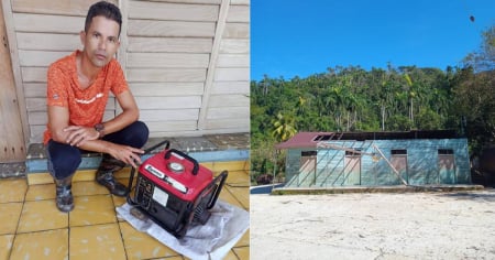 Cubano pone su planta eléctrica al servicio de la comunidad tras el apagón general en Guisa