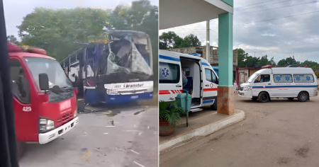 Dos fallecidos y 18 heridos deja accidente de ómnibus de Transtur en la Autopista Nacional