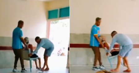 "Ni camilla hay": video muestra a un enfermo trasladado en una silla en hospital de Holguín