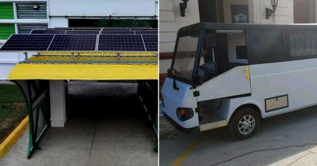 Cuba instala su primera electrosolinera para recargar microbuses eléctricos en Sancti Spíritus