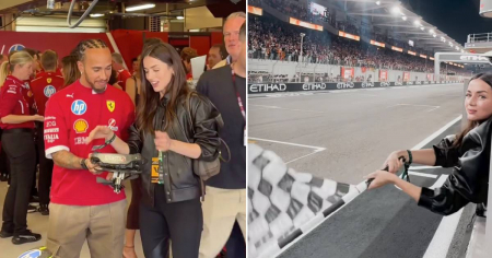 Ana de Armas causa sensación en el Gran Premio de Abu Dabi junto a Lewis Hamilton