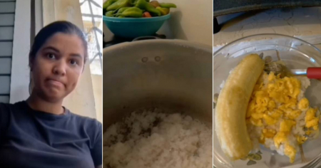 Cubana graba su primera vez cocinando arroz blanco y desata mensajes de solidaridad en redes