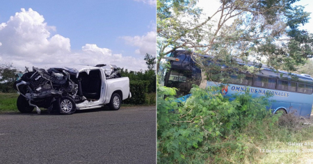 Accidente entre una Yutong y una camioneta deja un herido grave en Santiago de Cuba