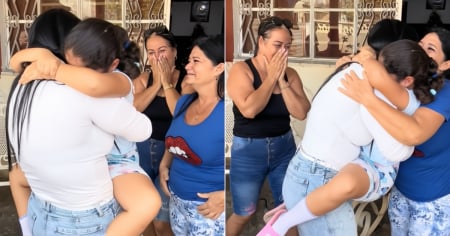 Reencuentro en Cuba: Cubana regresa desde el extranjero y su niña rompe en llanto al verla