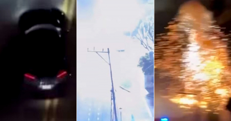 Roba Ferrari en Miami Beach y termina estrellado contra poste de luz en Brickell