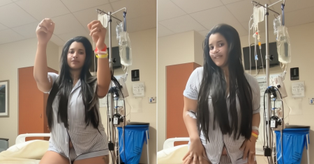 ¡En plena recuperación! Cubana no se resiste a hacer el trend de “Biónica” de Bebeshito y Ja Rulay en el hospital