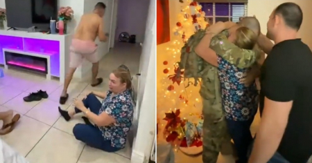 ¡El mejor regalo! Padres cubanos lloran cuando llega su hijo soldado a casa por Navidad: "Mentira que está mi hijo aquí"