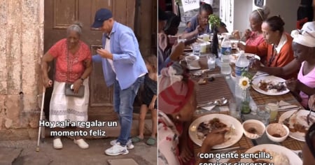 Influencer cubano invita a ancianos sin recursos a almuerzo navideño en restaurante privado