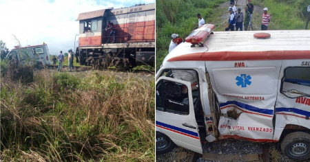Accidente entre tren y ambulancia en Artemisa no deja heridos