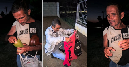 Familia auxilia a un hombre desorientado que deambula por provincias del país