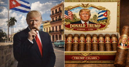 Trump reposteó una imagen suya “fumando un puro en La Habana” en medio de la tensión con Cuba