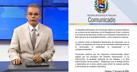 La Habana manipula comunicado venezolano para disimular el enfriamiento con Caracas tras captura de Maduro