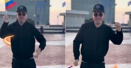 Sandro Castro baila el "peace forever" de Maduro frente a la Embajada de EE.UU.