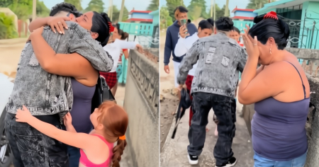 Ella esperaba un paquete, pero quien llegó fue su hijo: El emotivo reencuentro en Cuba que hizo llorar a todos