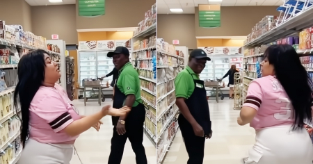 ¡El dependiente no aguantó! Cubana la forma bailando reparto en medio de un supermercado en Florida