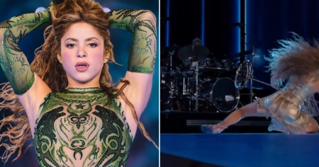 Así fue la caída viral de Shakira en medio de su shows: “Soy de caucho”