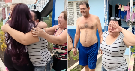 Migró, luchó y regresó: el momento exacto en que vuelve a abrazar a su familia en Cuba