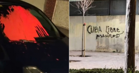 Nuevas pintadas contra el régimen en la embajada de Cuba en Madrid