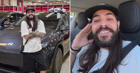 ¡Y reveló cuánto dio de entrada! Kristoff Kriollo se compra un Tesla, su primer carro tras casi 3 años en EE. UU.