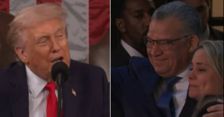 Trump emociona en el Estado de la Unión al reunir a preso político de Venezuela con su familia