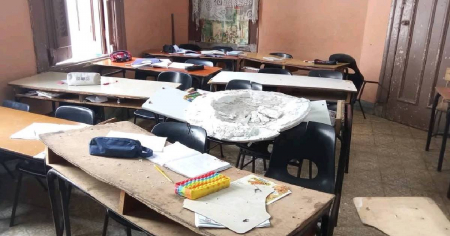 Dos niños heridos tras desprenderse un plafón en escuela primaria de La Habana