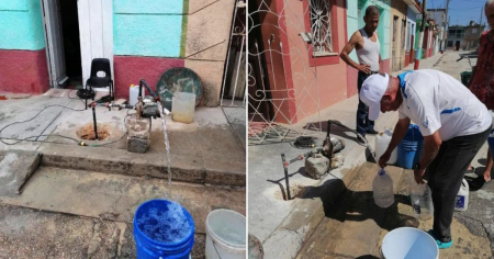 Matanceros abren pozos en aceras y patios por falta de agua potable