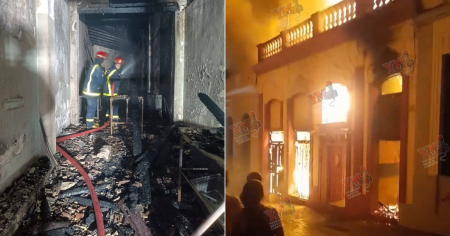 Voraz incendio arrasa pizzería y viviendas en céntrica calle Enramadas de Santiago de Cuba