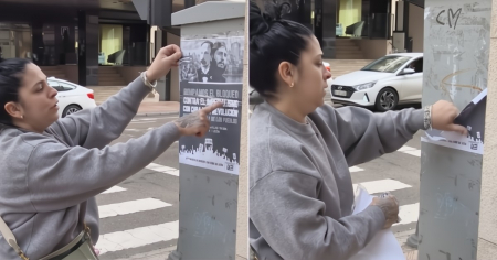 “En Cuba no hay revolución, hay dictadura”: Cubana estalla en plena calle de España y rompe cartel pro régimen cubano