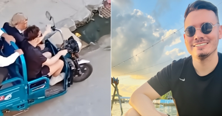 Captan a Sandro Castro grabando su próximo video: “En un triciclo con Trump por La Habana”
