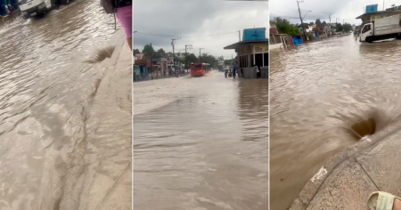 «Miren los huecos, cualquiera se traga ahí»: Cubanos ante inundación de calle en La Habana