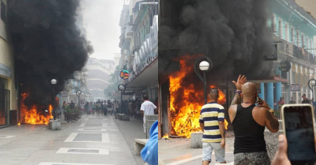Explosión de motorina en bulevar de San Rafael deja dos vehículos calcinados y daños en un negocio
